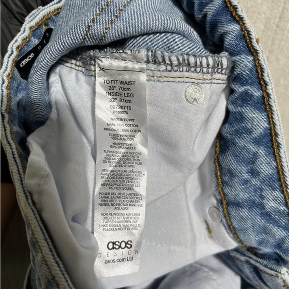 ASOS Design Rigid Tapered Jeans Blue Light Wash Size 28/32 - Picture 4 of 9